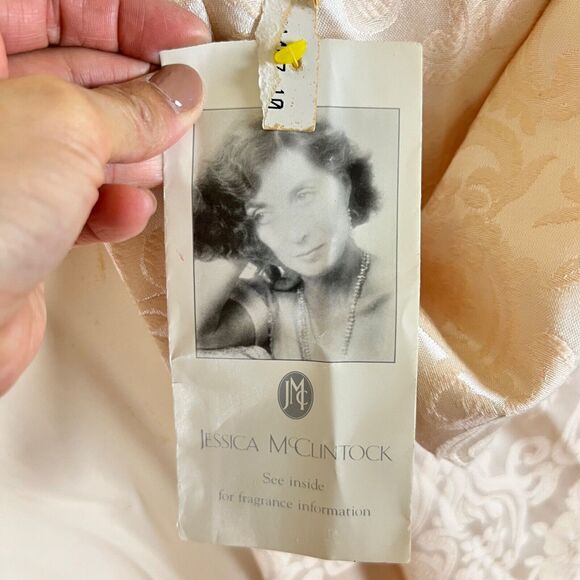 Vtg Jessica McClintock Lace Brocade Pearls Dress Jacket Set Bridal Pink NWT 12 - Picture 9 of 16